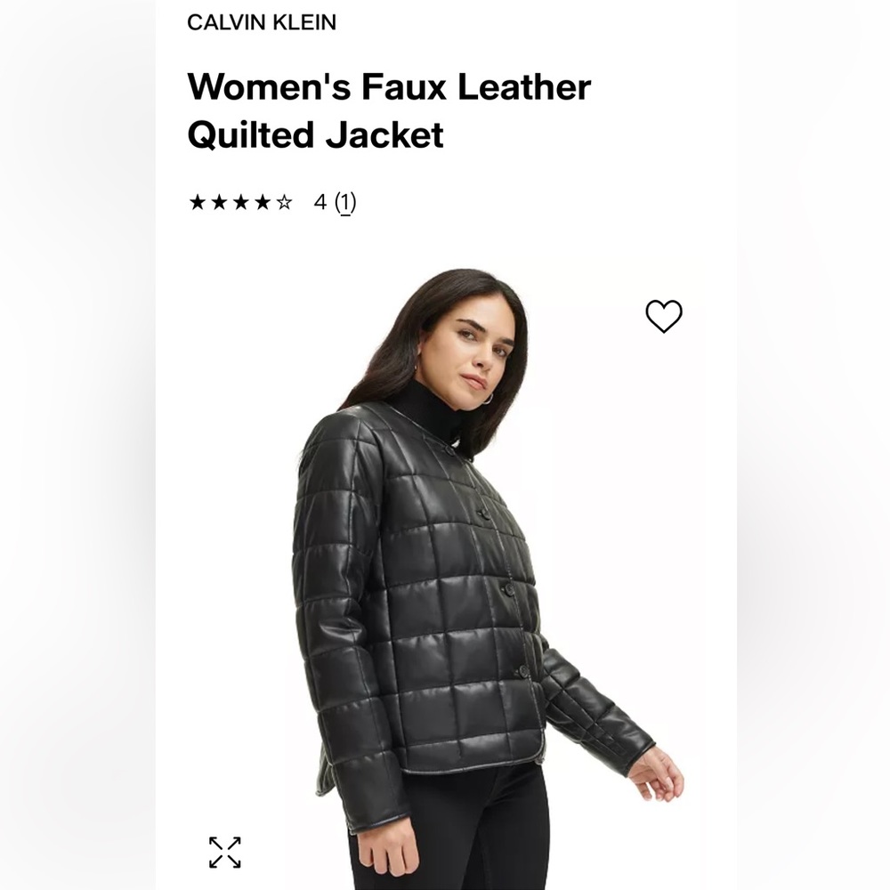 CALVIN KLEIN - FAUX LEATHER PUFFER JACKET